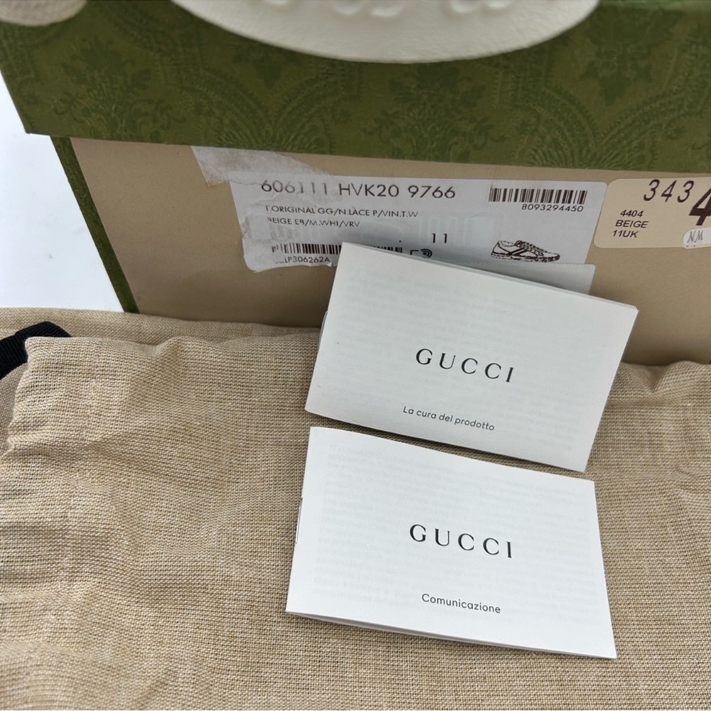 Men’s Gucci tennis 1977 low top sneakers size 11 fits 11.5 US made in Italy - Picture 5 of 9